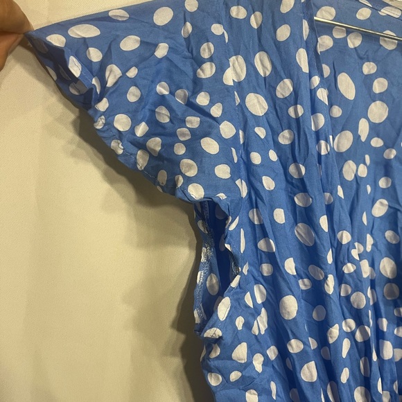 NWT $126 Tiare Hawaii Blake Maxi Dress Pebble Sky One Size Pocka Dot - Picture 10 of 12